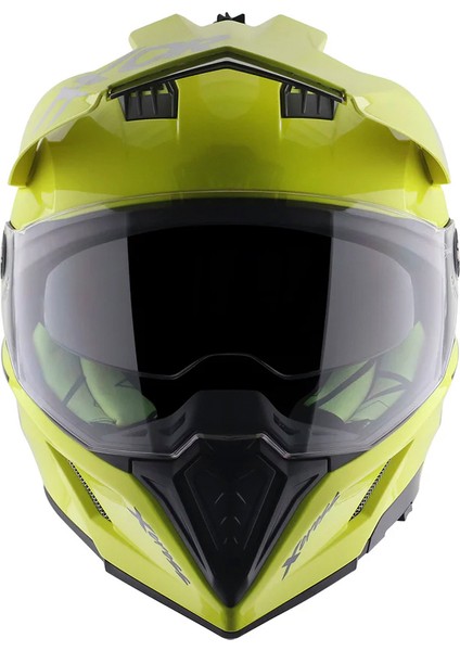 Xcross Dual Vizör Full Face Parlak Sarı (S/c)-