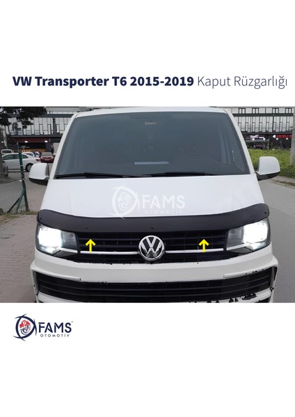 Vw Transporter T6 Ön Kaput Koruyucu Rüzgarlığı 2015-2019 Abs Plastik