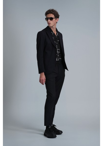 Alex Smart Erkek Chino Pantolon Slim Fit Siyah