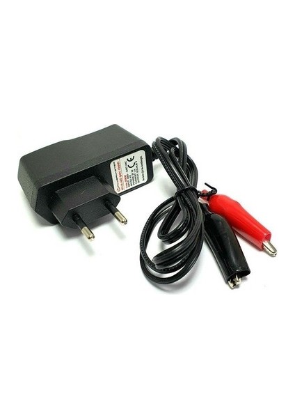 6W Dc 12V 500MA Priz Tipi Akü Şarj Adaptörü Akü Takviye Cihazı Krokodilli