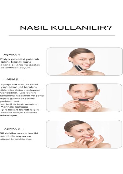 Smile Kit Diş Beyazlatma Bandı Siyah Bant Diş Aktif Kömürlü Doğal Florürsüz Vegan