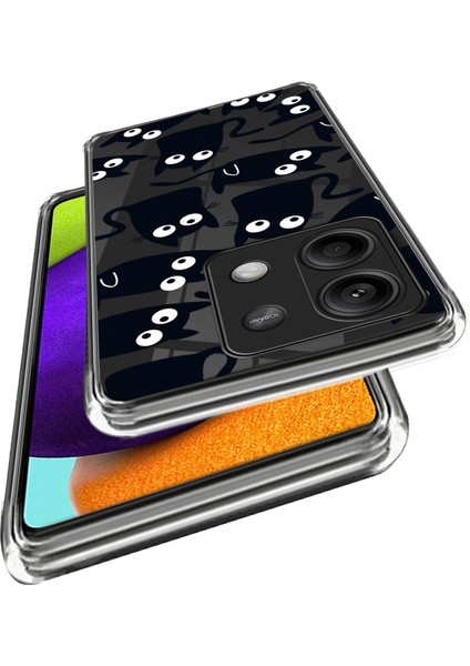 Xiaomi Redmi Note 13 5g Kabuk Desenli Baskı Çizilmeye Dayanıklı Tpu Kapak-Siyah Kedi Için Telefon Kılıfı (Yurt Dışından)