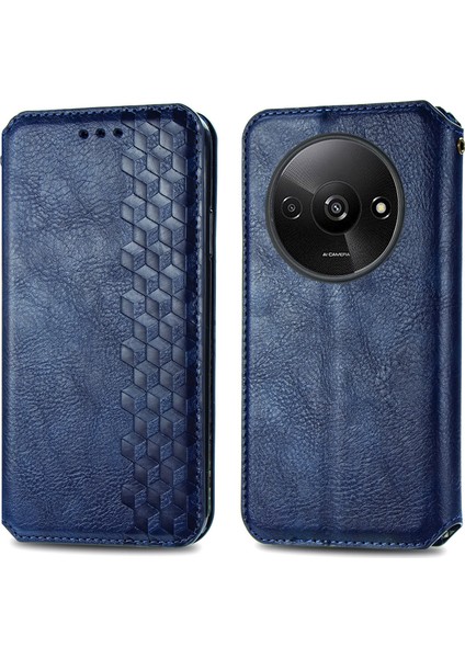 Xiaomi Redmi A3 Cüzdan Kılıf Deri Telefon Kapağı Mobil Aksesuarları -Mavi Için (Yurt Dışından)