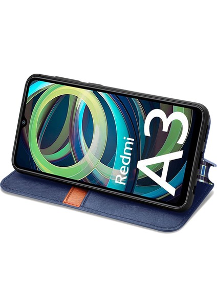 Xiaomi Redmi A3 Cüzdan Kılıf Deri Telefon Kapağı Mobil Aksesuarları -Mavi Için (Yurt Dışından) fırsatları