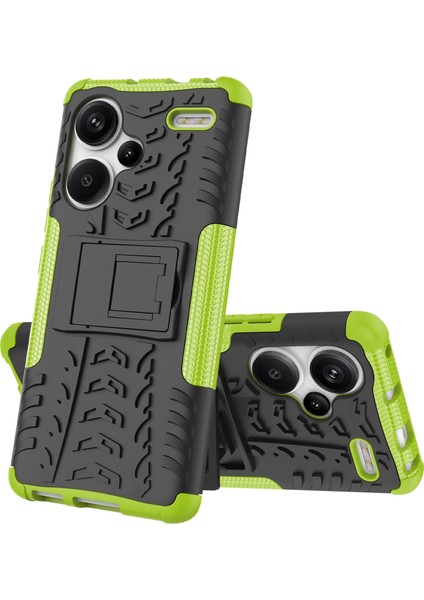 Xiaomi Redmi Note 13 Pro+5g Kılıf Lastik Desen Tasarımı Pc+Tpu Telefon Kılıfı, Kickstand-Yeşil Için (Yurt Dışından) fırsatları