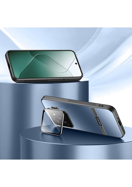 Xiaomi 14 Mat Cep Telefonu Kılıfları Için Pc+Tpu Lens Çerçeveli Kapak Kickstand-Lacivert (Yurt Dışından) indirimleri