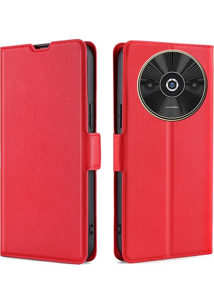 Xiaomi Redmi Için A3 Kılıf Kart Yuvaları Pu Deri Standlı Telefon Kapağı-Kırmızı (Yurt Dışından)