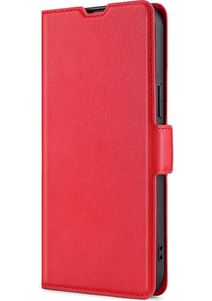 Xiaomi Redmi Için A3 Kılıf Kart Yuvaları Pu Deri Standlı Telefon Kapağı-Kırmızı (Yurt Dışından) indirimleri