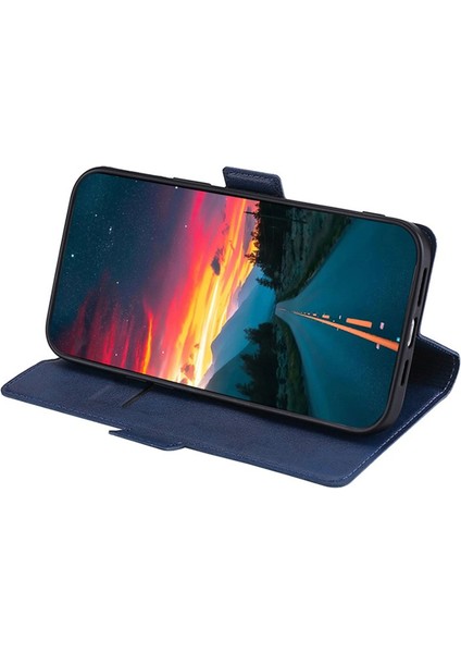 Xiaomi Poco F6 5g Kılıf Pu Deri Manyetik Toka Standı Tpu Iç Kabuk Telefon Kapağı-Mavi (Yurt Dışından) modelleri