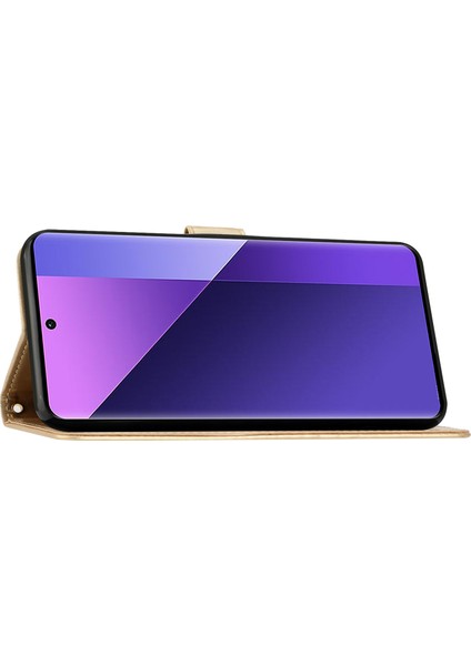 Xiaomi Redmi K70E 5g Kılıf Desenli Cüzdan Tarzı Deri Telefon Kapağı-Altın (Yurt Dışından)