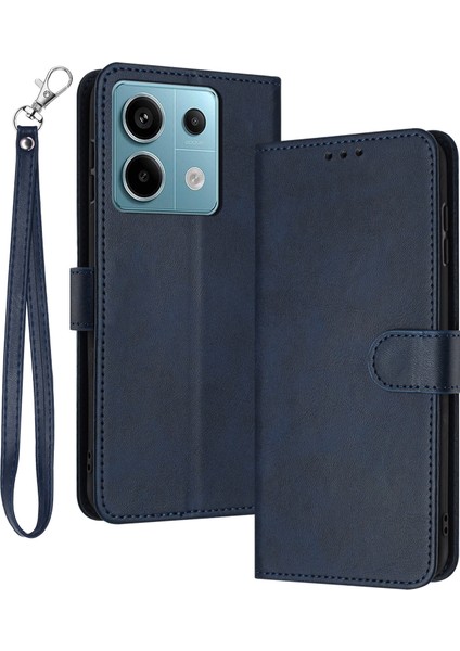 Xiaomi Redmi Note 13 Pro 5g Pu Deri Cüzdan Anti-Düşme Telefon Kılıfı Stand-Safir ile Telefon Standı Kılıfı (Yurt Dışından)