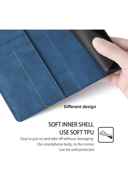 Xiaomi Redmi Note 13 4g Pu Deri Kılıf Timsah Dokulu Cüzdan Telefon Kapağı-Mavi Için (Yurt Dışından)