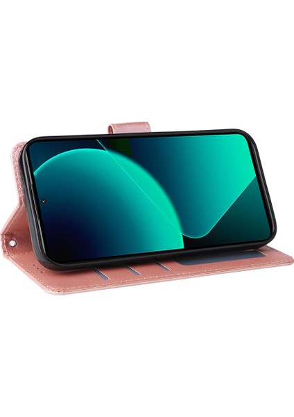 Xiaomi Redmi K60 Ultra Manyetik Telefon Kılıfı Için Pu Deri 3 Kart Yuvaları Kapak-Gül Altın (Yurt Dışından) fiyatları