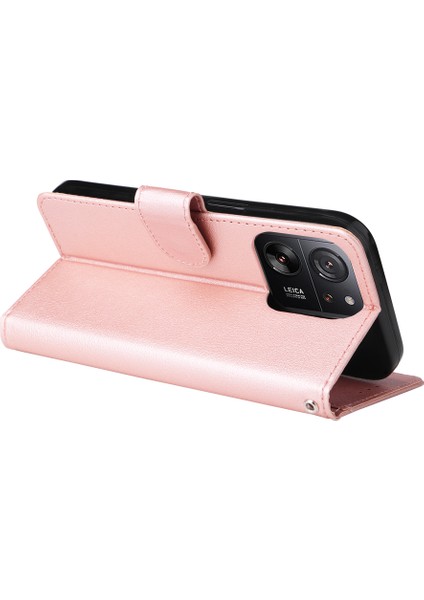 Xiaomi Redmi K60 Ultra Manyetik Telefon Kılıfı Için Pu Deri 3 Kart Yuvaları Kapak-Gül Altın (Yurt Dışından) modelleri