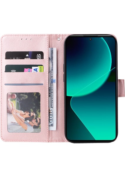 Xiaomi Redmi K60 Ultra Manyetik Telefon Kılıfı Için Pu Deri 3 Kart Yuvaları Kapak-Gül Altın (Yurt Dışından) indirimleri