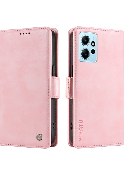 Xiaomi Redmi Note 12 4g Telefon Kılıfı Cüzdan Deri Kapak Litchi Doku-Pembe (Yurt Dışından)