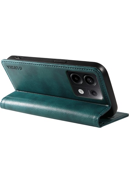 Xiaomi Redmi Note 13 Pro 5g Cep Telefonu Kılıfları Manyetik Kapaklı Cüzdan Kapağı-Mavi (Yurt Dışından)