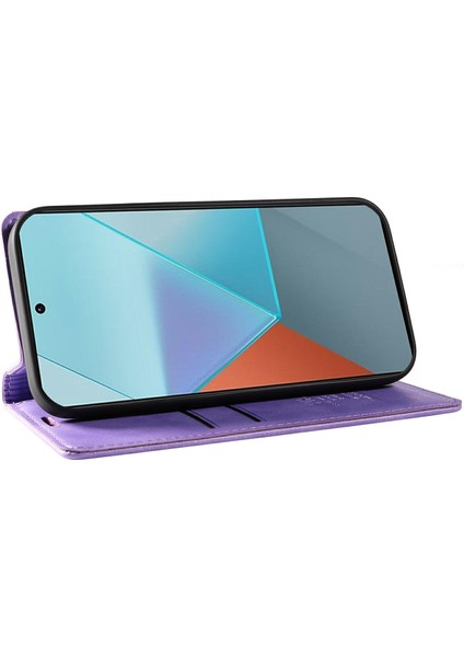 Xiaomi Redmi Note 13 Pro 5g Cep Telefonu Kılıfları Manyetik Kapaklı Cüzdan Kapağı-Mor Için (Yurt Dışından)