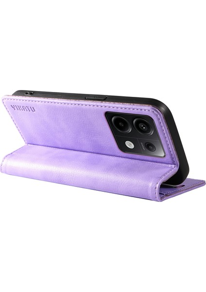 Xiaomi Redmi Note 13 Pro 5g Cep Telefonu Kılıfları Manyetik Kapaklı Cüzdan Kapağı-Mor Için (Yurt Dışından)