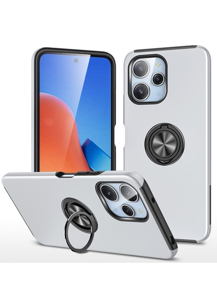 Xiaomi Redmi 12 4g Kılıf Pc + Tpu Kickstand Kapak Cep Telefonu Aksesuarı -Gümüş Için (Yurt Dışından)