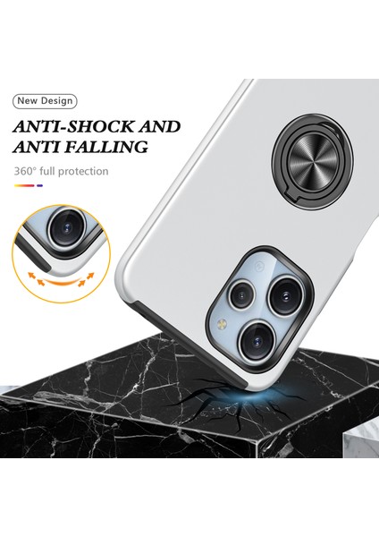 Xiaomi Redmi 12 4g Kılıf Pc + Tpu Kickstand Kapak Cep Telefonu Aksesuarı -Gümüş Için (Yurt Dışından) fırsatları