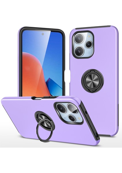 Xiaomi Redmi 12 4g Kılıf Pc + Tpu Kickstand Kapak Cep Telefonu Aksesuarı -Mor Için (Yurt Dışından)