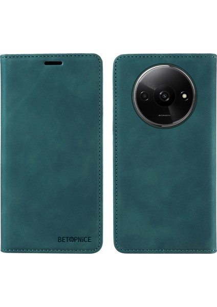 Xiaomi Poco C61 4g Kılıf Için Rfıd Engelleme Cüzdan Deri + Tpu Telefon Koruyucu-Yeşil (Yurt Dışından)
