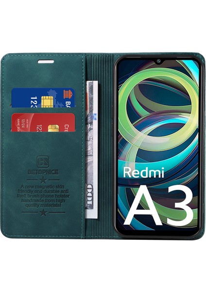 Xiaomi Poco C61 4g Kılıf Için Rfıd Engelleme Cüzdan Deri + Tpu Telefon Koruyucu-Yeşil (Yurt Dışından) fiyatları
