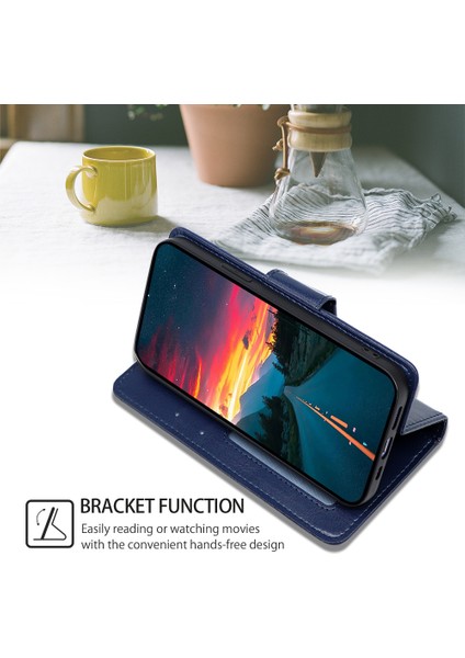 Xiaomi Poco F6 5g Kılıf Darbeye Dayanıklı Deri Çevirme Folyo Telefon Kapağı-Safir (Yurt Dışından) modelleri