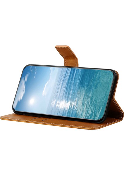 Xiaomi Redmi Note 13 Pro 5g Deri Kılıf Cüzdan Standı Flip Telefon Kapağı-Sarı (Yurt Dışından)