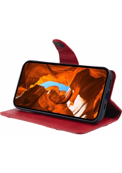 Xiaomi Poco F6 5g Kılıf Cüzdan Crazy Horse Doku Ekleme Deri Telefon Kapağı-Kırmızı (Yurt Dışından) fırsatları