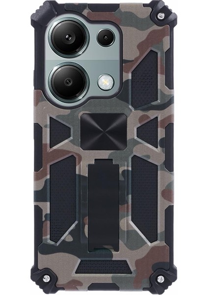 Xiaomi Redmi Için Not 13 Pro 4gcover Kamuflaj Cep Telefonu Koruyucu Kabuk Kickstand Telefon Kılıfı-Ordu Yeşil (Yurt Dışından)