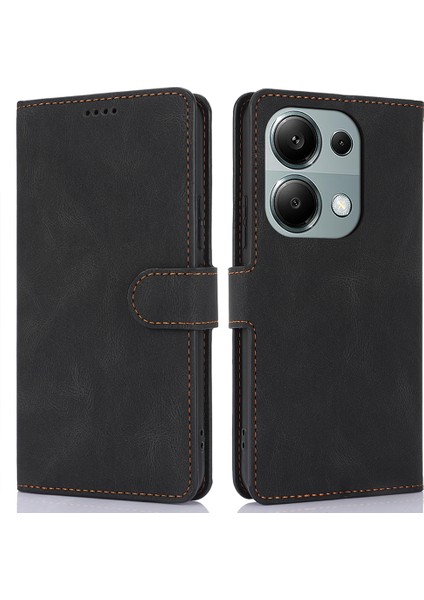 Xiaomi Redmi Note 13 4g Cüzdan Kılıfları Anti-Drop Deri Telefon Kapağı-Siyah (Yurt Dışından)