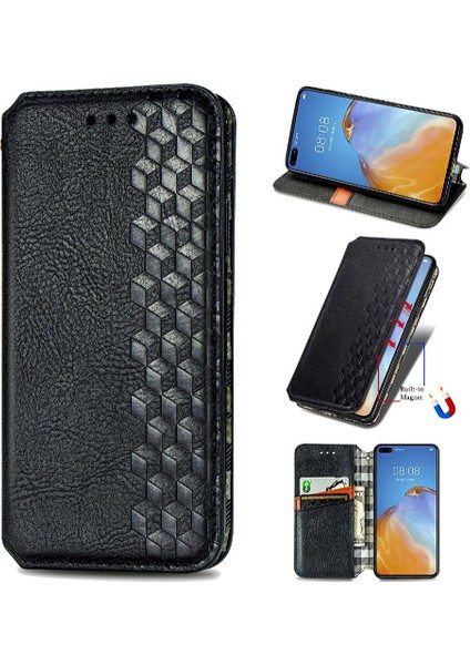 Huawei P40 Deri Kılıf Kapak Kapak Moda Tasarım Cüzdan (Yurt Dışından)
