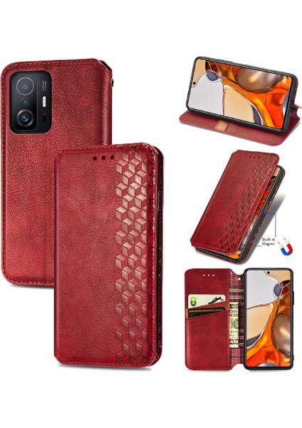 Xıaomı 11T Pro Moda Tasarım Kapak Çevirin Cüzdan Fonksiyonu Deri (Yurt Dışından)