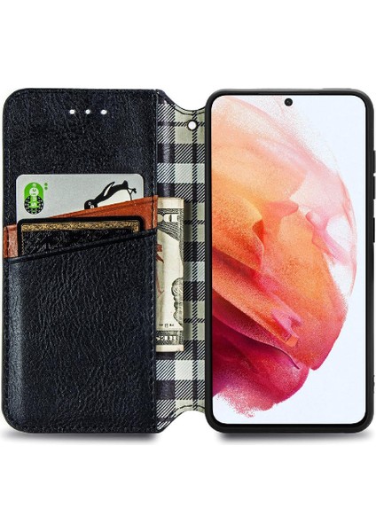 Samsung Galaxy S21FE Cüzdan Fonksiyonu Için Kılıf Moda Tasarım Deri Kılıf (Yurt Dışından)