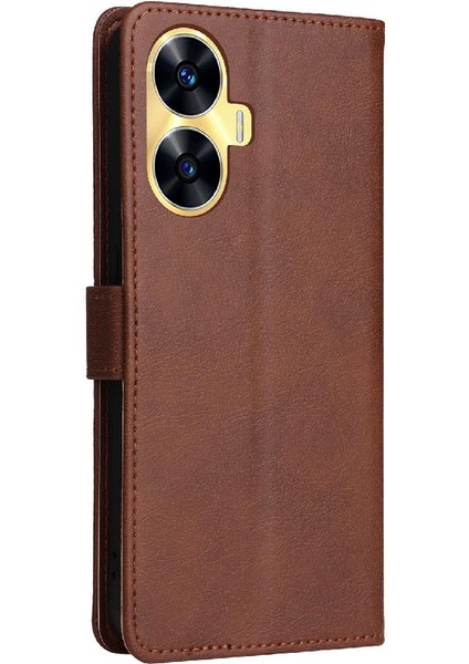 Realme C55 4g Yüksek Kalite Deri Klasik Düz Renk Için Flip Case (Yurt Dışından)