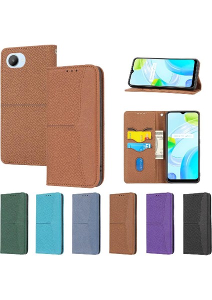 Realme C30/C30S/NARZO 50I Prime Flip Folio Kitap El Cüzdan Kartı Için Kılıf (Yurt Dışından)