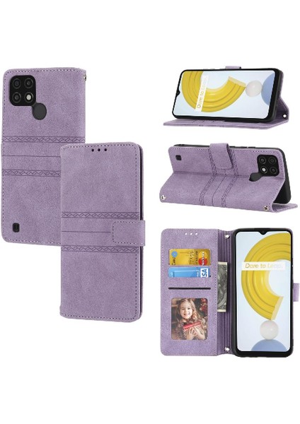 Realme C21 Için Flip Case/realme C20 Pu Deri Manyetik Kapatma Cüzdan (Yurt Dışından)