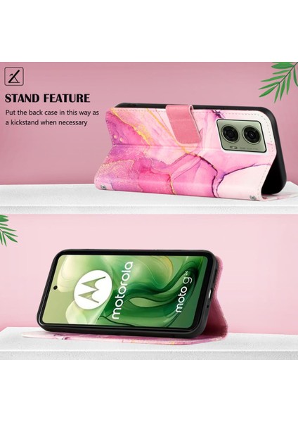 Motorola Moto G24 4G/G04 4g Pu Deri Kickstand Cüzdan Mermer Için Kılıf (Yurt Dışından) fırsatları