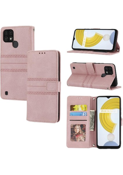Realme C21 Için Flip Case/realme C20 Pu Deri Manyetik Kapatma Cüzdan (Yurt Dışından)