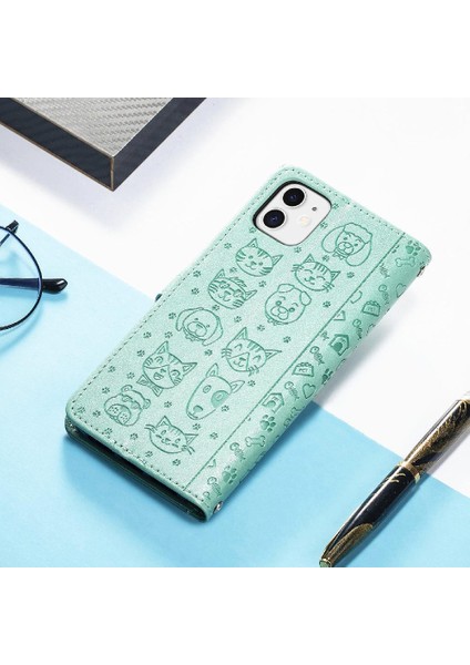 Iphone 12 Için Kılıf Mini Kapak Kapak Karikatür Hayvanlar Darbeye Deri (Yurt Dışından)
