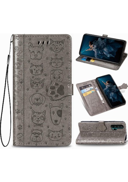Huawei Onur 20 Için Kılıf Pro Darbeye Karikatür Hayvanlar Deri Kılıf Flip (Yurt Dışından) modelleri