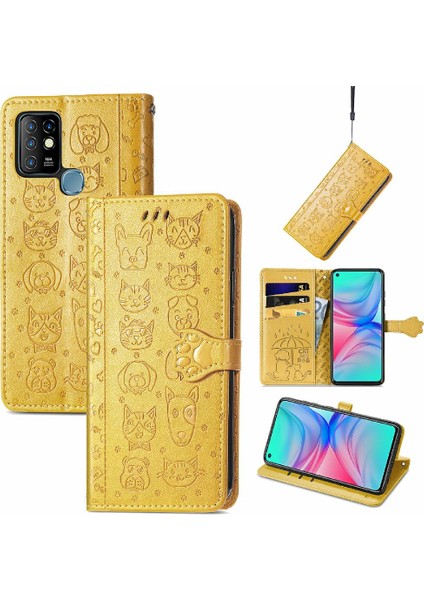 Infinix Sıcak 10 Kılıf Için Kılıf Karikatür Hayvanlar Kapak Çevirin Kısa (Yurt Dışından)