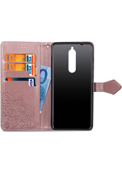 Nokia 5.1 Için Kılıf Zarif Desen Darbeye Kapak Kapak Basit Deri (Yurt Dışından)