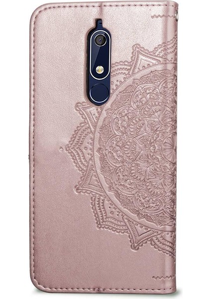 Nokia 5.1 Için Kılıf Zarif Desen Darbeye Kapak Kapak Basit Deri (Yurt Dışından)