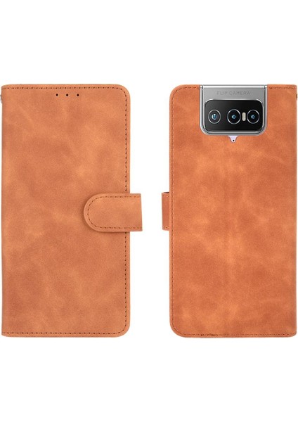 Kart Tutucu Kickstand Deri ile Asus Zenfone 7 Pro ZS671KS Için Kılıf (Yurt Dışından)