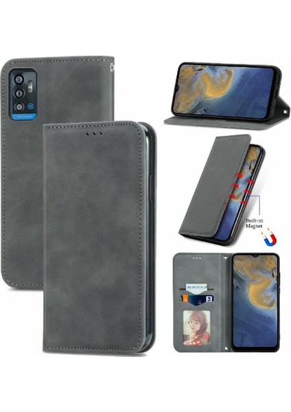 Zte Blade A71 Basit Iş Fermuar Cüzdan Kordon Deri Kılıf (Yurt Dışından)