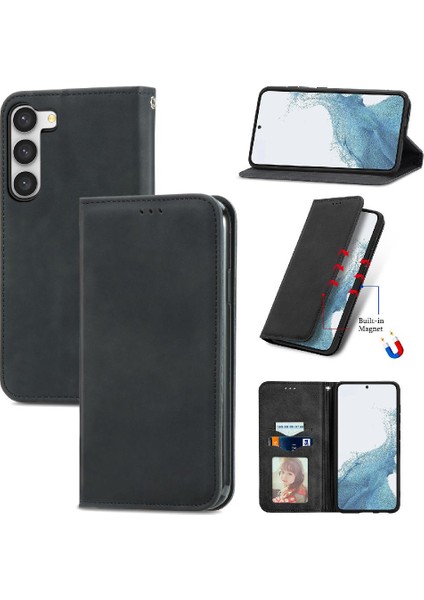 Samsung S23 Için Kılıf Cüzdan Kapak Çevirin Kılıf Darbeye Basit (Yurt Dışından)