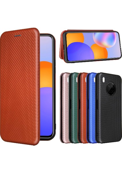 Kart ile Huawei Y9A Tam Koruma Deri Folio Flip Case Için Kılıf (Yurt Dışından)